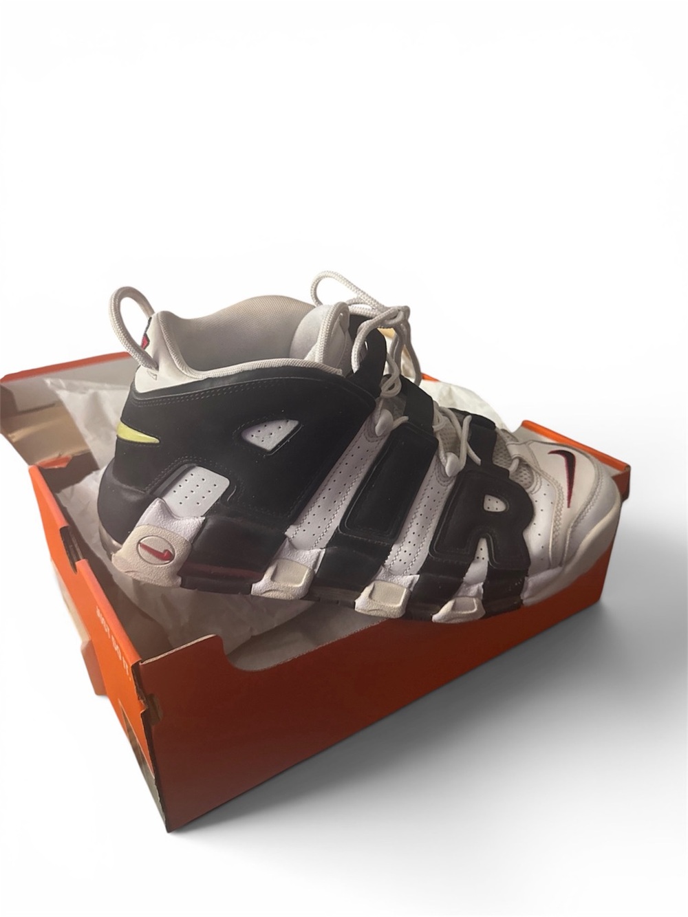 Nike Men's Air More Uptempo Retro Sneakers - White Black Red not original box